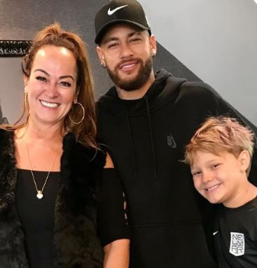 Nadine Goncalves with her son Neymar and grandson Davi Lucca.